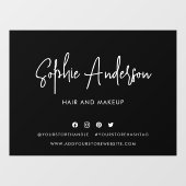 Voeg Naam Moderne Manuscript Sociale Media Aangepa Raamsticker (Vel)