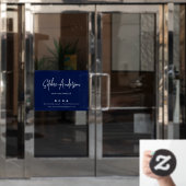 Voeg Naam Moderne Manuscript Sociale Media Aangepa Raamsticker (Kantoordeur)