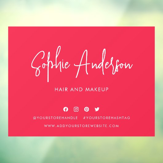 Voeg Naam Moderne Manuscript Sociale Media Aangepa Raamsticker (Vel 3)