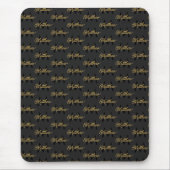 Voeg Naam & Monogram Zwart & Goud Chique Classy Ma Muismat (Voorkant)