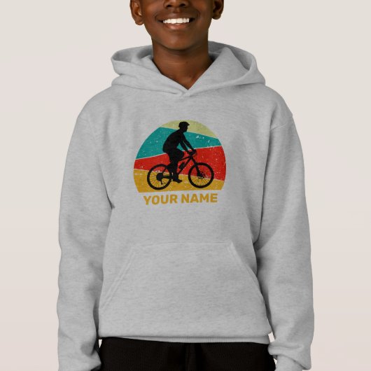 Voeg Naam of andere Tekst Modern Sunset Bicycle T- (Voorkant)