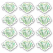 Voeg naam of Monogram Groene Hart Diamant Emerald  Sticker (Voorkant)
