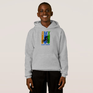 Voeg Naam of Tekst BMX Bike Rider Oranje Blue Gree