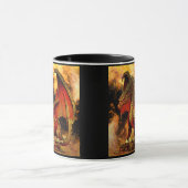 Voeg naam of tekst, rode & gouden draak met vleuge mok (Midden)