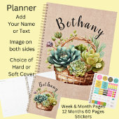 Voeg Naam of Tekst toe, Basket van Succulente Plan Planner