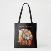 Voeg naam of tekst toe, draak met herfstbladeren tote bag (Voorkant)