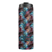 Voeg naam of tekst toe, Dragon Scales Aqua Blue Cr Thermosbeker (Voorkant)