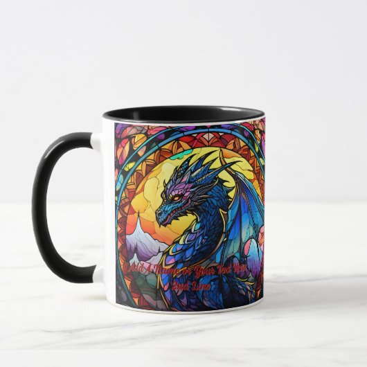 Voeg naam of tekst toe, Glas in lood Dragon Mok (Links)