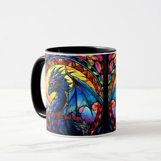 Voeg naam of tekst toe, Glas in lood Dragon Mok