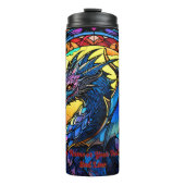 Voeg naam of tekst toe, Glas in lood Dragon Thermosbeker (Voorkant)