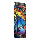Voeg naam of tekst toe, Glas in lood Dragon Thermosbeker (Geroteerd rechts)