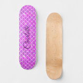 Voeg Naam of Tekst toe, Paarse Mauve Zeemeerminnen Persoonlijk Skateboard (Voorkant)