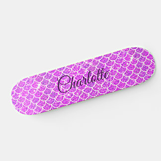 Voeg Naam of Tekst toe, Paarse Mauve Zeemeerminnen Persoonlijk Skateboard