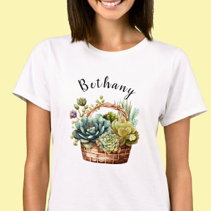 Voeg Naam of Tekst toe, Pakken van Succulente Plan T-shirt