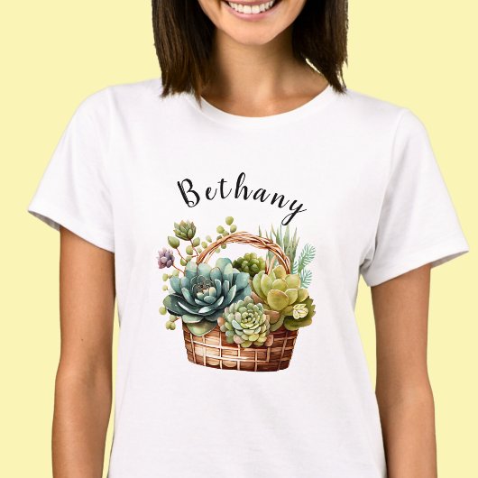 Voeg Naam of Tekst toe, Pakken van Succulente Plan T-shirt