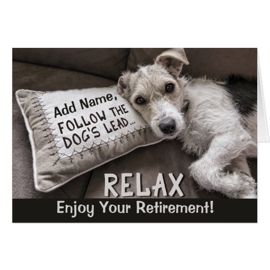 Voeg Naam opnieuw toe als de Dog Retirement Card (Voorkant Horizontaal)