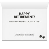 Voeg Naam opnieuw toe als de Dog Retirement Card (Binnen Horizontaal (Onder))