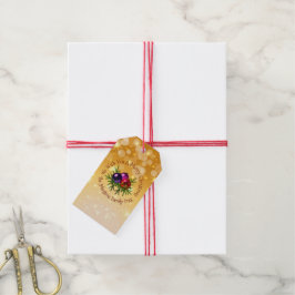 Voeg Naam Overeenkomstige Kerst op Gouden Cadeaubl Cadeaulabel
