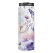 Voeg naam Paarse Butterfly Custom Gift toe Thermosbeker (Achterkant)