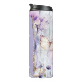 Voeg naam Paarse Butterfly Custom Gift toe Thermosbeker (Geroteerd rechts)