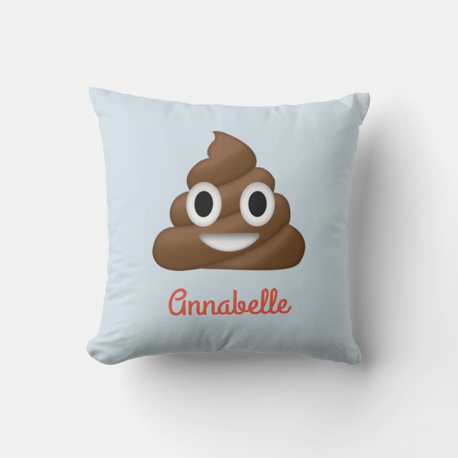 Voeg Naam persoonlijke Poop Emoji Pillow toe Kussen (Voorkant)