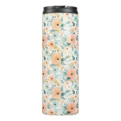 Voeg naam Perzik Rozen Bloemen Custom Gift Thermosbeker (Achterkant)