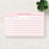 Voeg Naam Roze Maandelijkse Gewoonte Tracker Plakn Post-it® Notes (Kantoor)