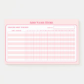 Voeg Naam Roze Maandelijkse Gewoonte Tracker Plakn Post-it® Notes (Voorkant)