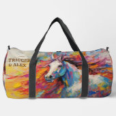 Voeg naam (s), dramatische witte paard schilderij plunjezak (Voorkant)