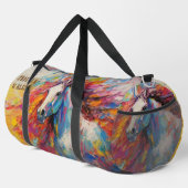 Voeg naam (s), dramatische witte paard schilderij plunjezak (Rechterhoek)