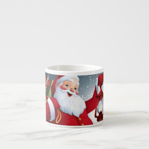 Voeg Naam Santa met Speelgoed Klassieke Kleine Bek Espresso Kop