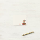 Voeg naam Santa's Christmas Elf met geschenken Post-it® Notes (Op bureau)