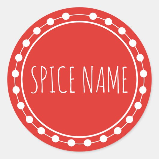 Voeg Naam Specerijenpotje Label Rood (Voorkant)