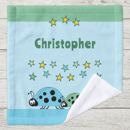 Voeg naam sterren lieveheersbeestjes groen blauw k washandje