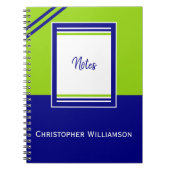 Voeg naam strepen blauw en groen toe notitieboek (Voorkant)