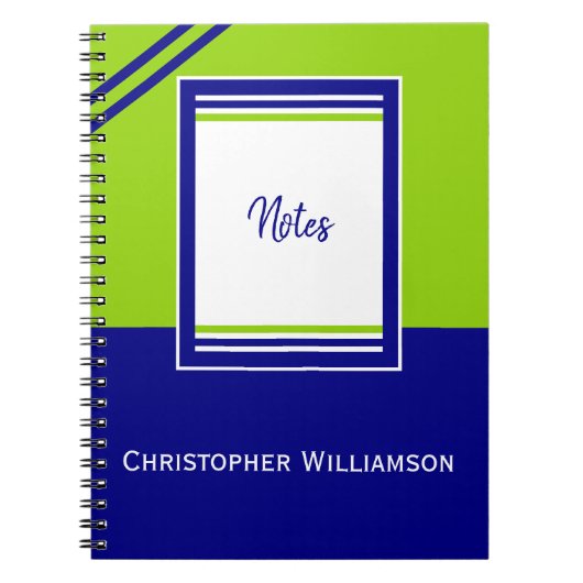 Voeg naam strepen blauw en groen toe notitieboek (Voorkant)