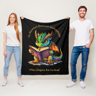Voeg naam tekst, avontuur onvergetelijk, draken fleece deken