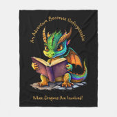 Voeg naam tekst, avontuur onvergetelijk, draken fleece deken (Voorkant)