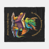Voeg naam tekst, avontuur onvergetelijk, draken fleece deken (Voorkant (Horizontaal))
