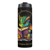 Voeg naam tekst, avontuur onvergetelijk, draken thermosbeker (Voorkant)