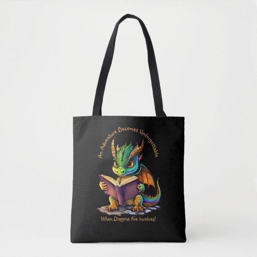 Voeg naam tekst, avontuur onvergetelijk, draken tote bag (Voorkant)
