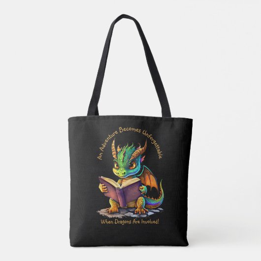 Voeg naam tekst, avontuur onvergetelijk, draken tote bag (Achterkant)