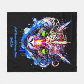 Voeg naam tekst, blauw roze fantasie draak groene  fleece deken (Voorkant (Horizontaal))