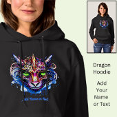 Voeg naam tekst, blauw roze fantasie draak groene hoodie