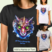 Voeg naam tekst, blauw roze fantasie draak groene  t-shirt