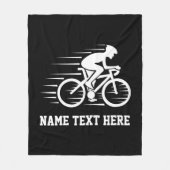 Voeg Naam/Tekst fietssnelheid Rider Racer White to Fleece Deken (Voorkant)