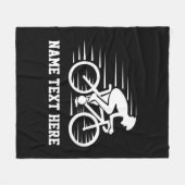 Voeg Naam/Tekst fietssnelheid Rider Racer White to Fleece Deken (Voorkant (Horizontaal))