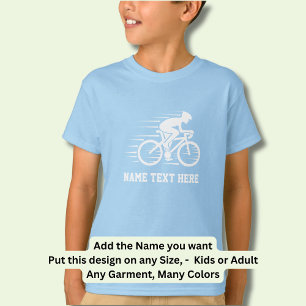 Voeg Naam/Tekst fietssnelheid Rider Racer White to T-shirt