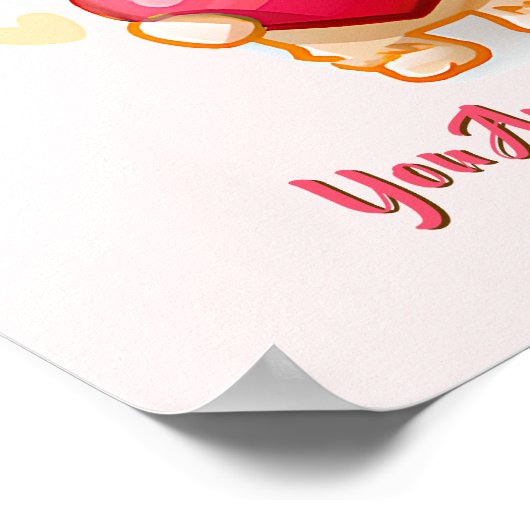 Voeg Naam Tekst Goud Retriever Puppy Hart Kraam Poster (Hoek)