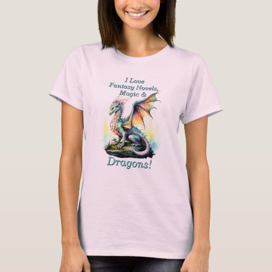 Voeg naam tekst, liefde fantasy romans Magic Drago T-shirt (Voorkant)